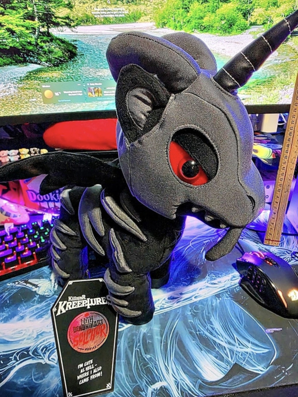 Killstar Sulpher Black Winged Unicorn Plush NWT